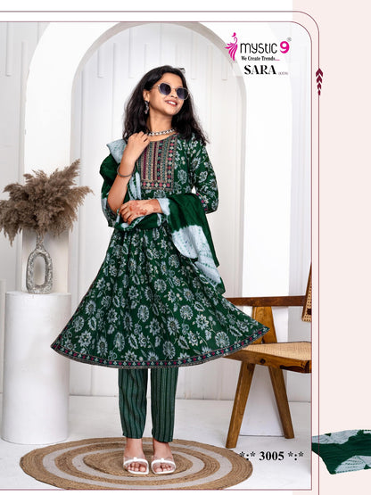 Sara Vol 3 Mystic 9 Rayon Girls Readymade Pant Suits Supplier Ahmedabad