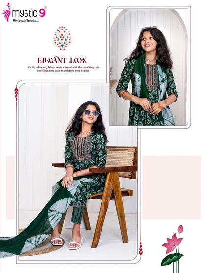 Sara Vol 3 Mystic 9 Rayon Girls Readymade Pant Suits Supplier Ahmedabad