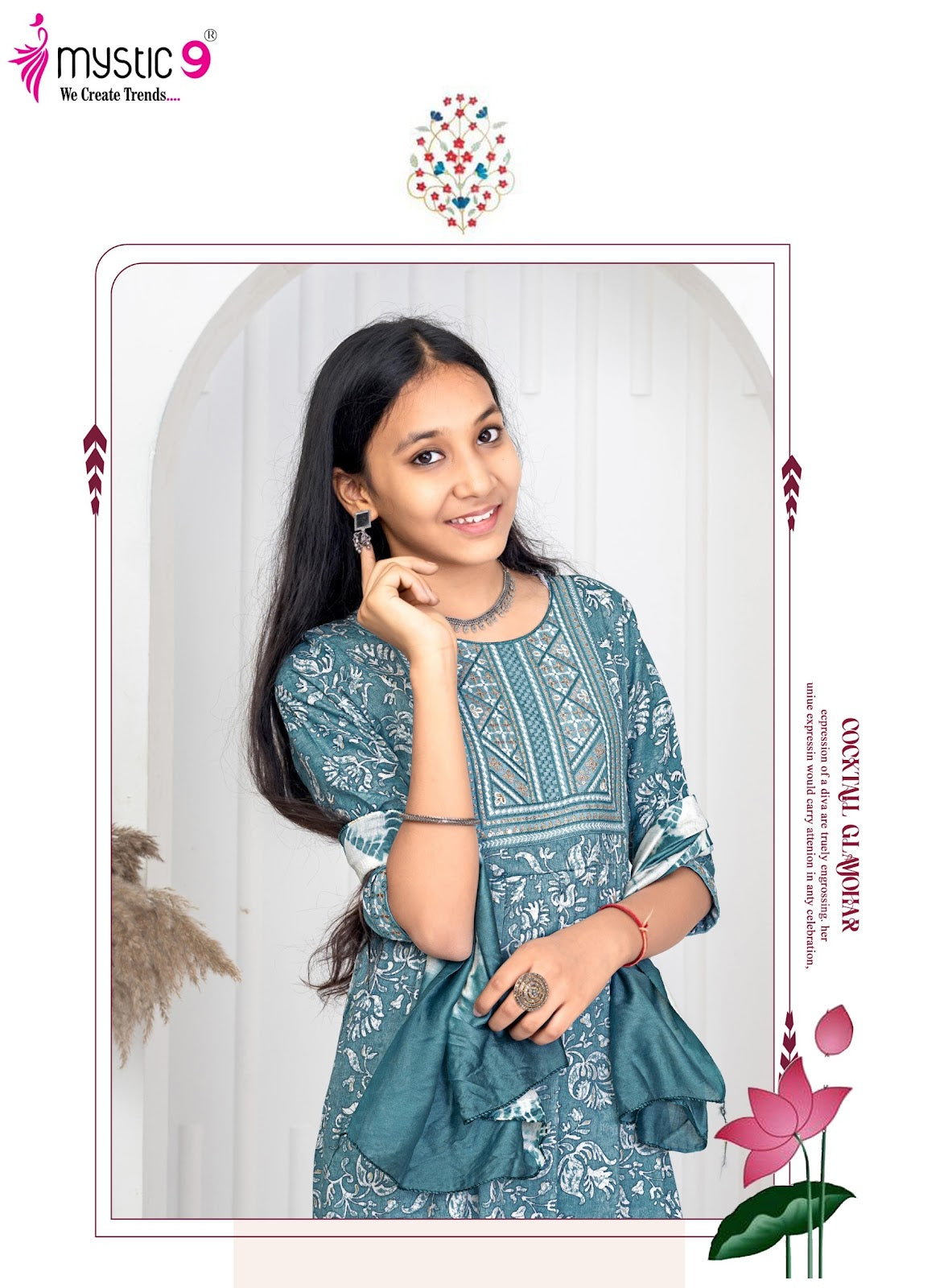 Sara Vol 3 Mystic 9 Rayon Girls Readymade Pant Suits Supplier Ahmedabad