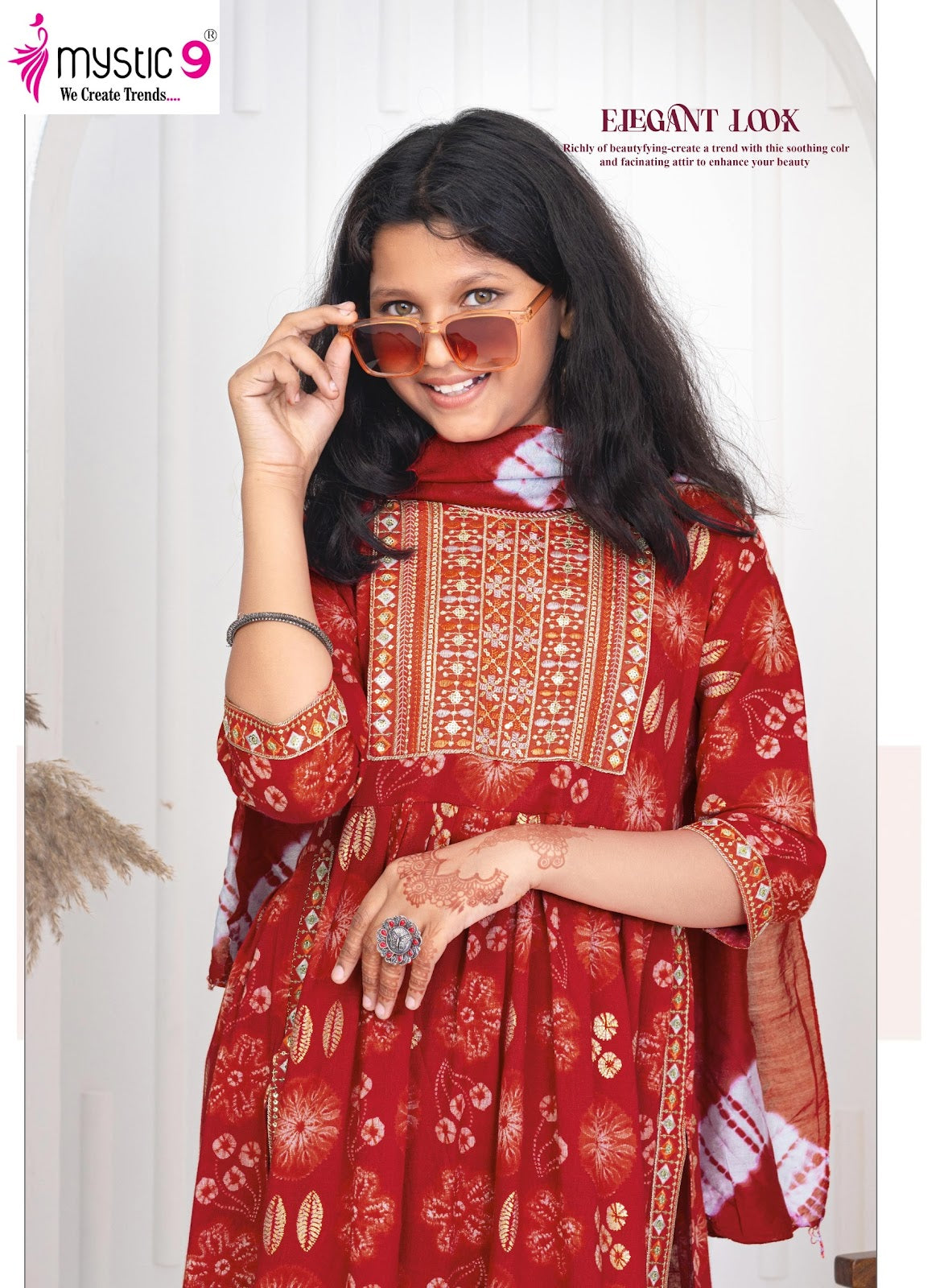 Sara Vol 3 Mystic 9 Rayon Girls Readymade Pant Suits Supplier Ahmedabad