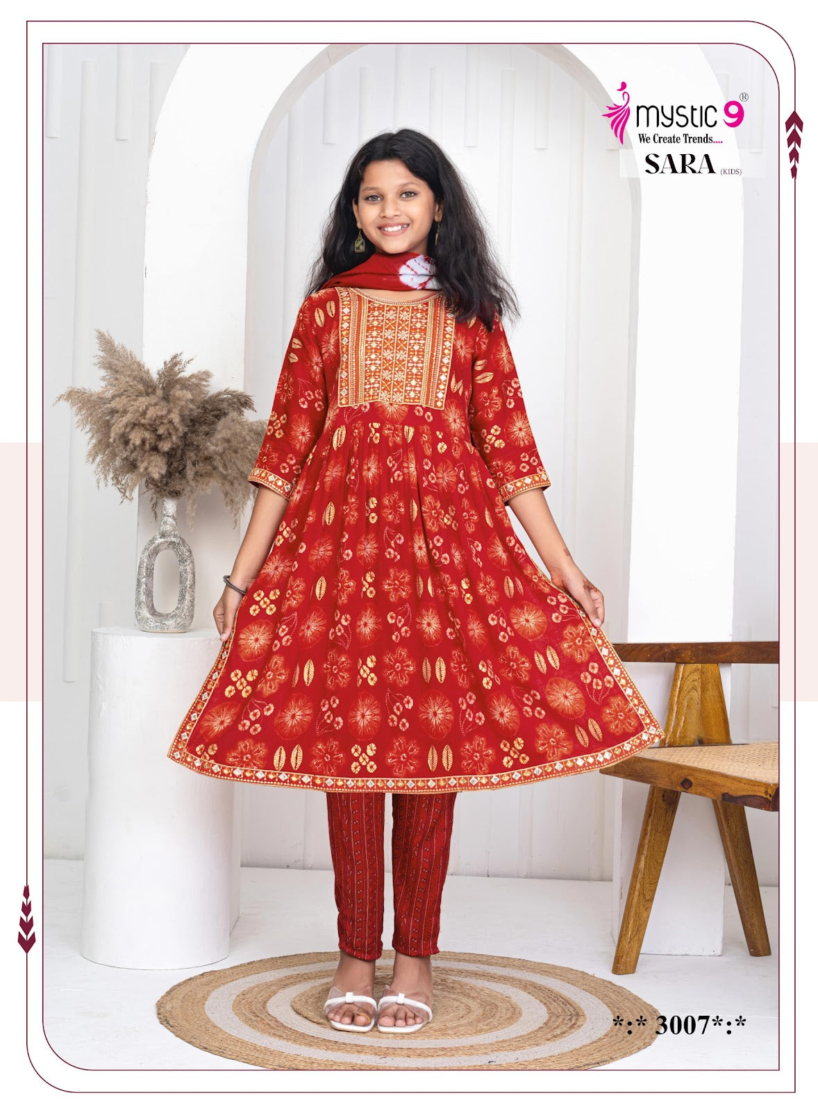 Sara Vol 3 Mystic 9 Rayon Girls Readymade Pant Suits Supplier Ahmedabad