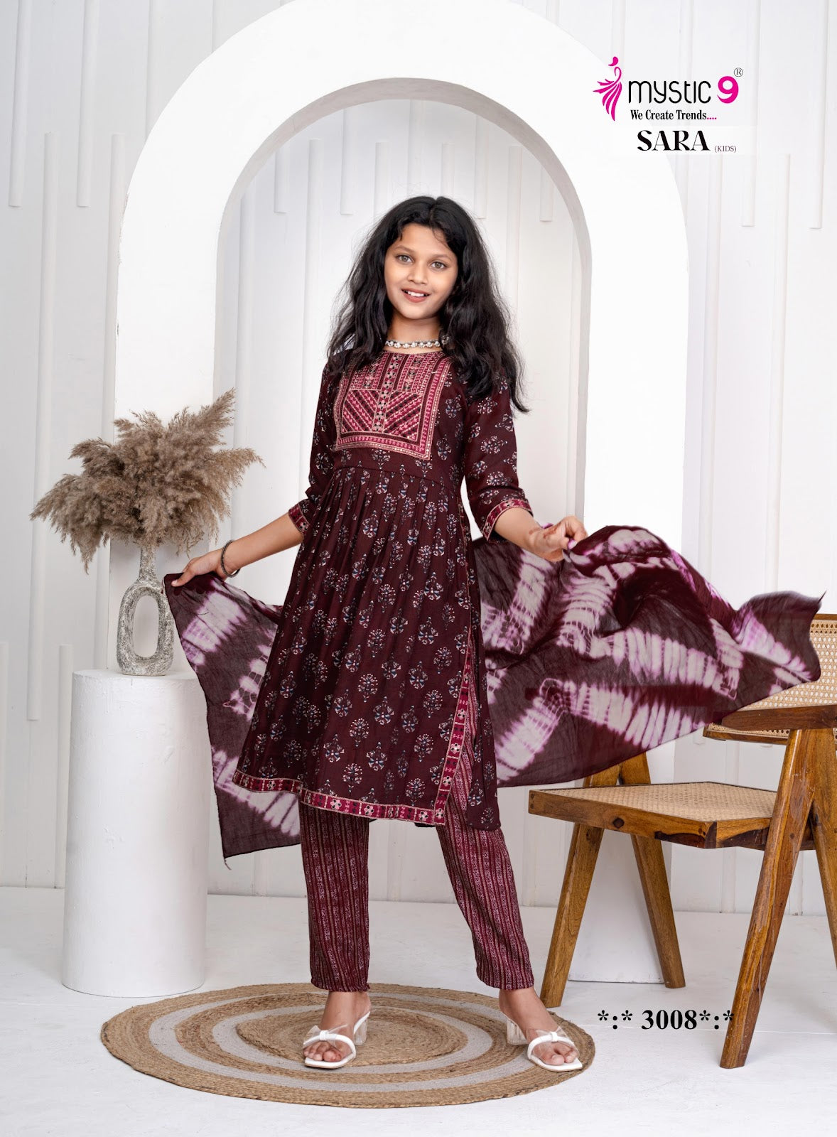 Sara Vol 3 Mystic 9 Rayon Girls Readymade Pant Suits Supplier Ahmedabad