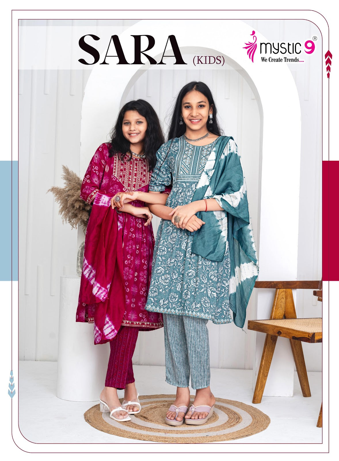 Sara Vol 3 Mystic 9 Rayon Girls Readymade Pant Suits Supplier Ahmedabad