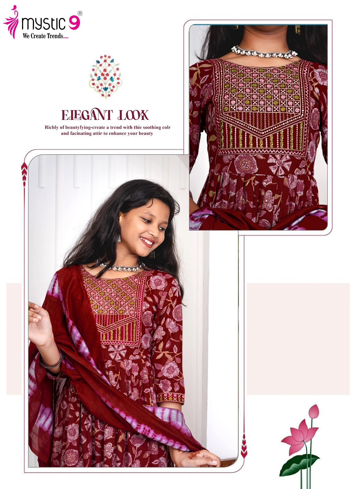 Sara Vol 3 Mystic 9 Rayon Girls Readymade Pant Suits Supplier Ahmedabad