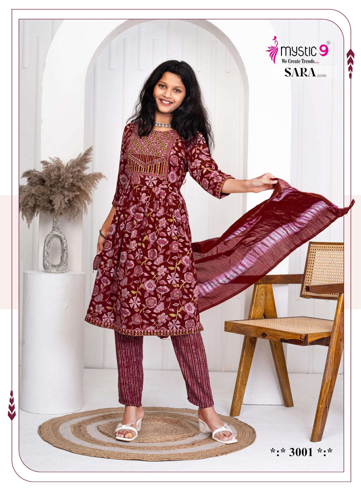 Sara Vol 3 Mystic 9 Rayon Girls Readymade Pant Suits Supplier Ahmedabad