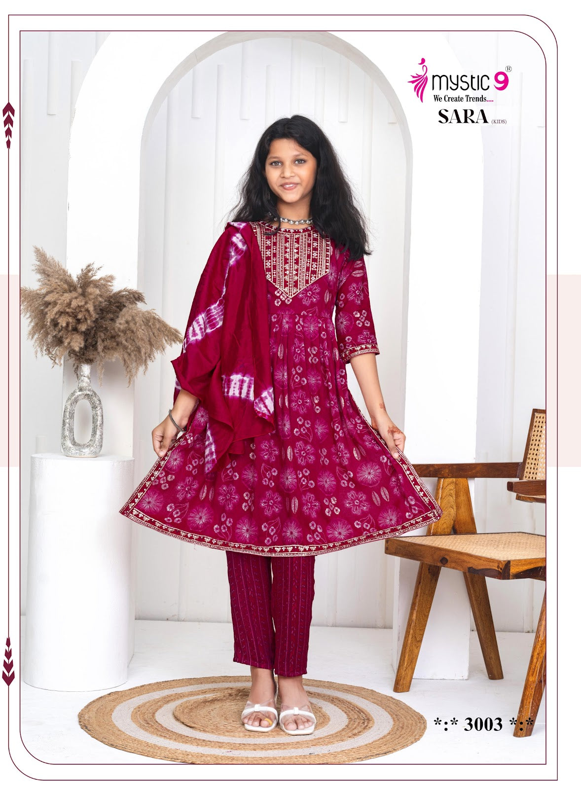 Sara Vol 3 Mystic 9 Rayon Girls Readymade Pant Suits Supplier Ahmedabad