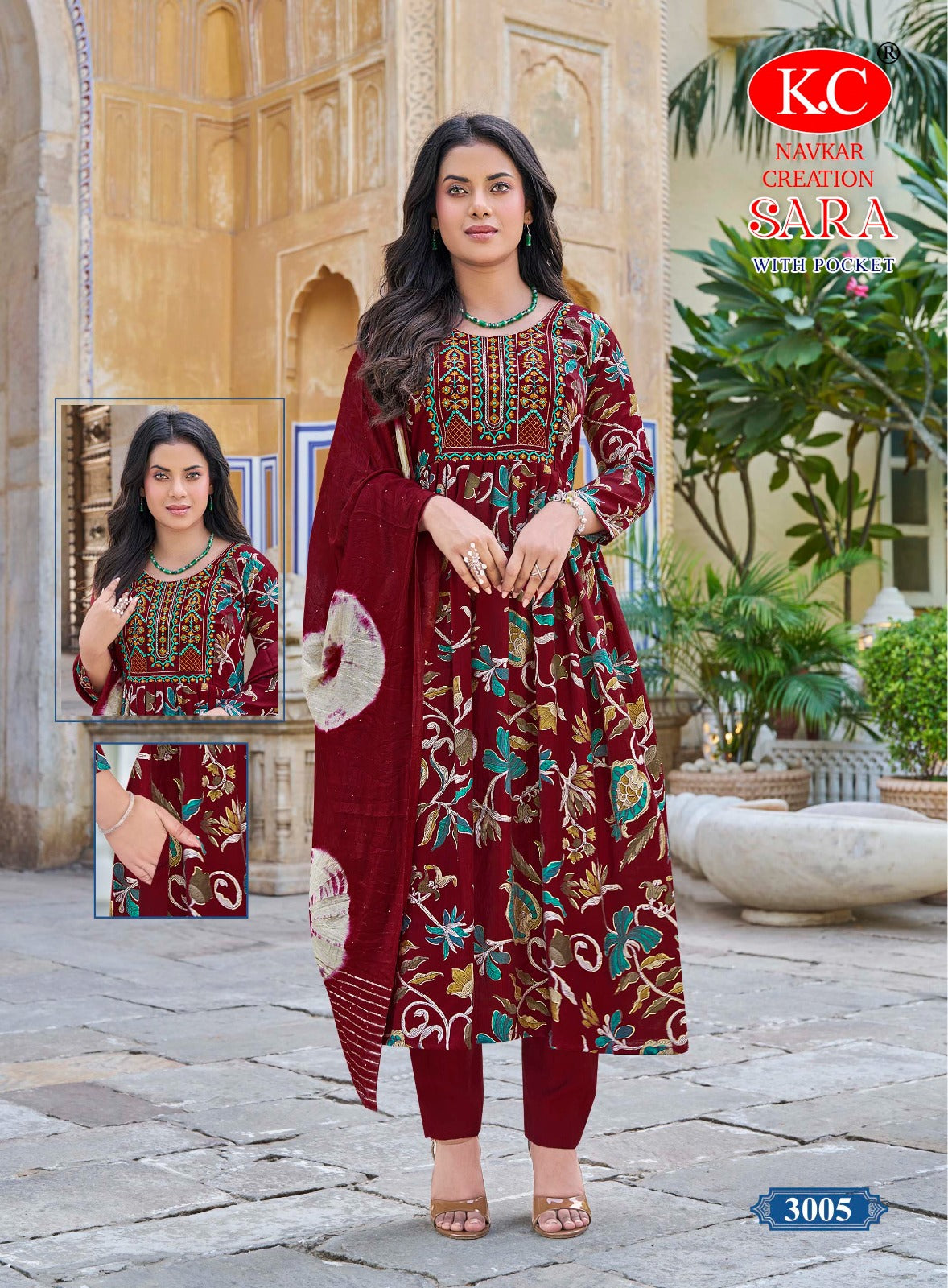 Sara Vol 3 Navkar Kc Vetican Readymade Anarkali Suits Manufacturer