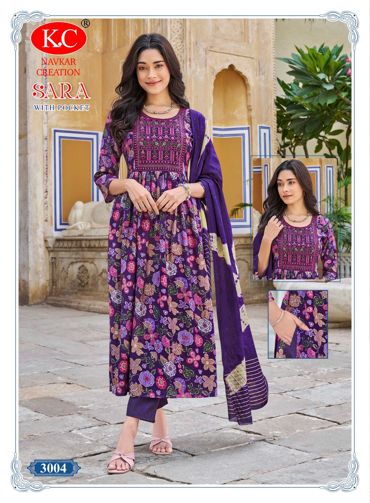 Sara Vol 3 Navkar Kc Vetican Readymade Anarkali Suits Manufacturer