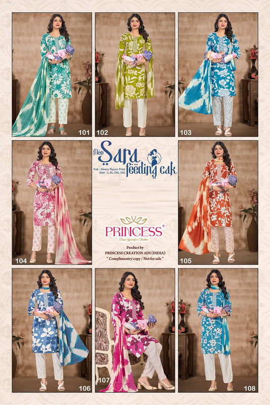 Sara Vol 3 Princess Creation Rayon Feeding Readymade Suit Wholesale Rate