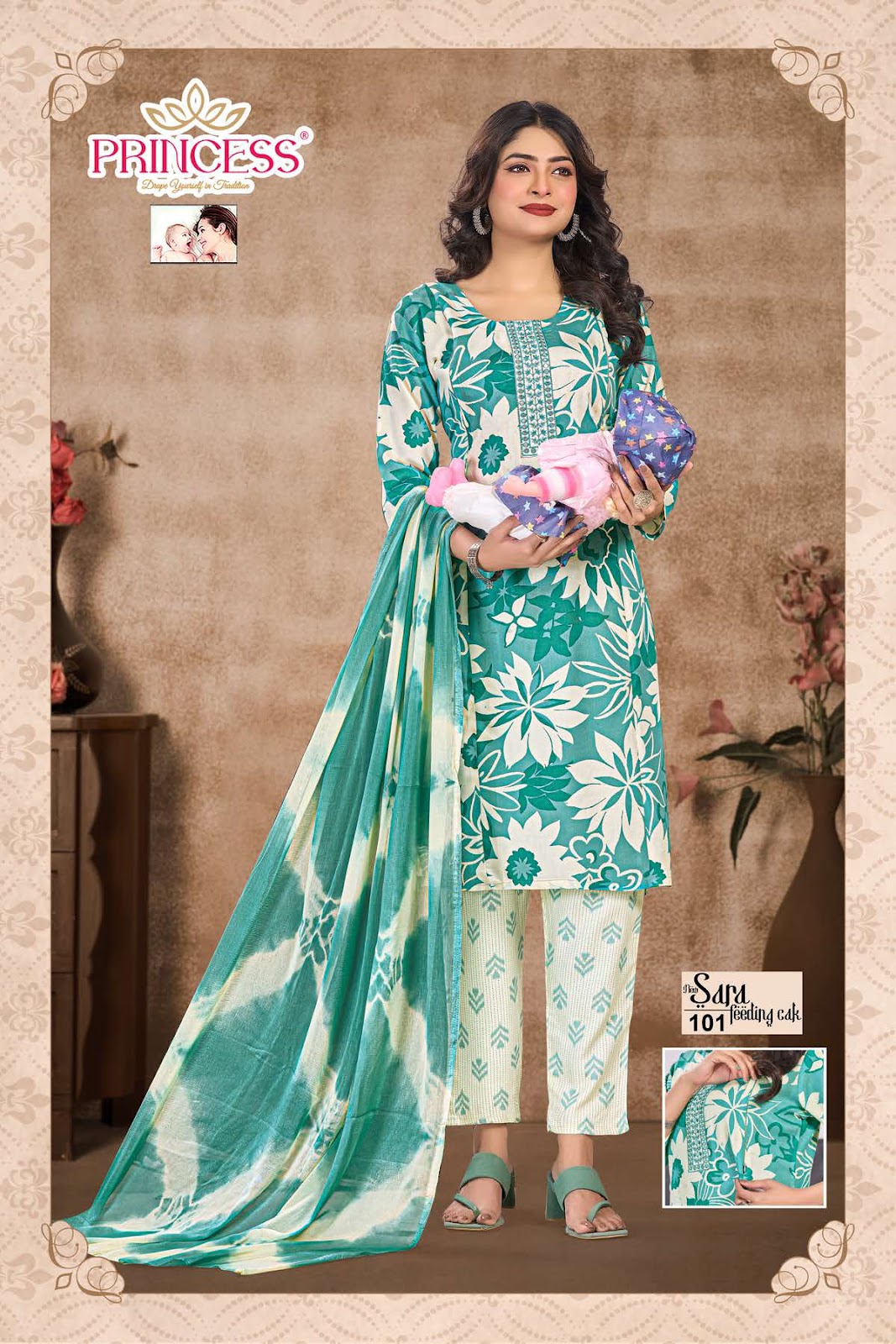 Sara Vol 3 Princess Creation Rayon Feeding Readymade Suit Wholesale Rate