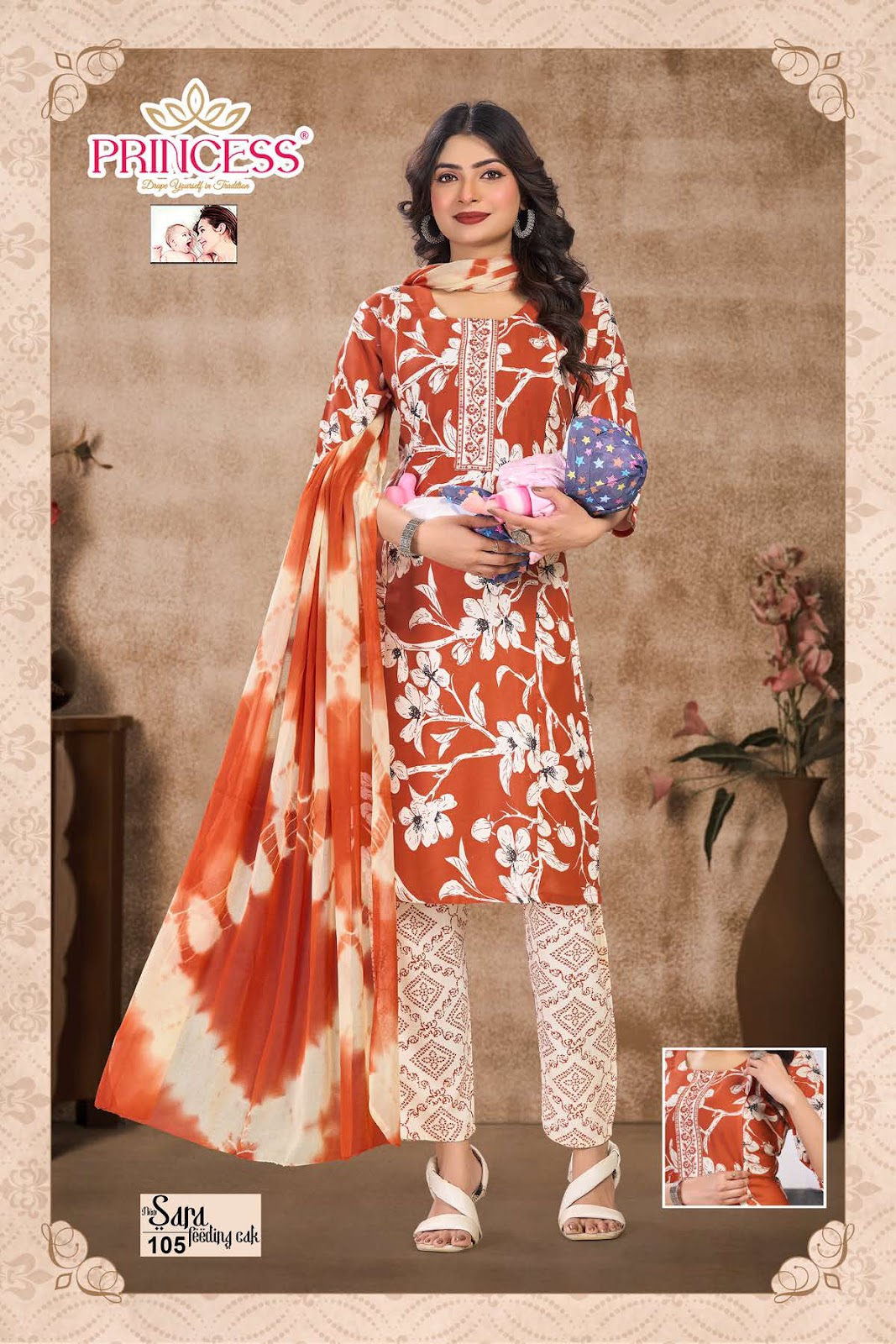 Sara Vol 3 Princess Creation Rayon Feeding Readymade Suit Wholesale Rate