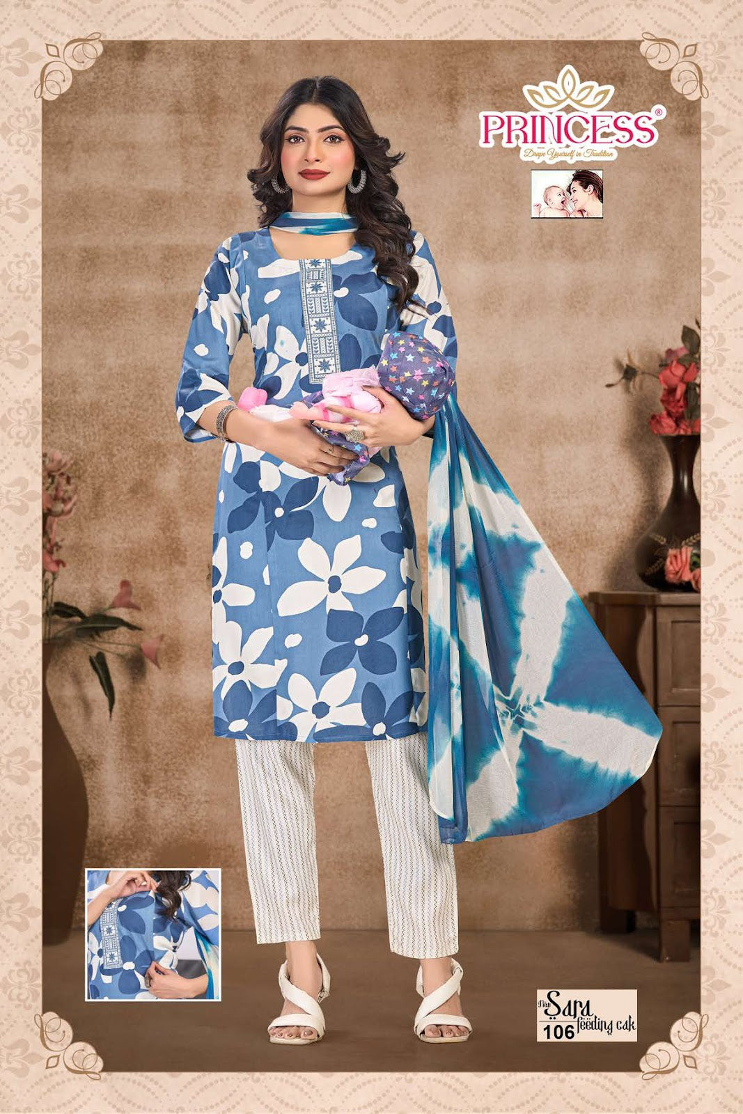 Sara Vol 3 Princess Creation Rayon Feeding Readymade Suit Wholesale Rate