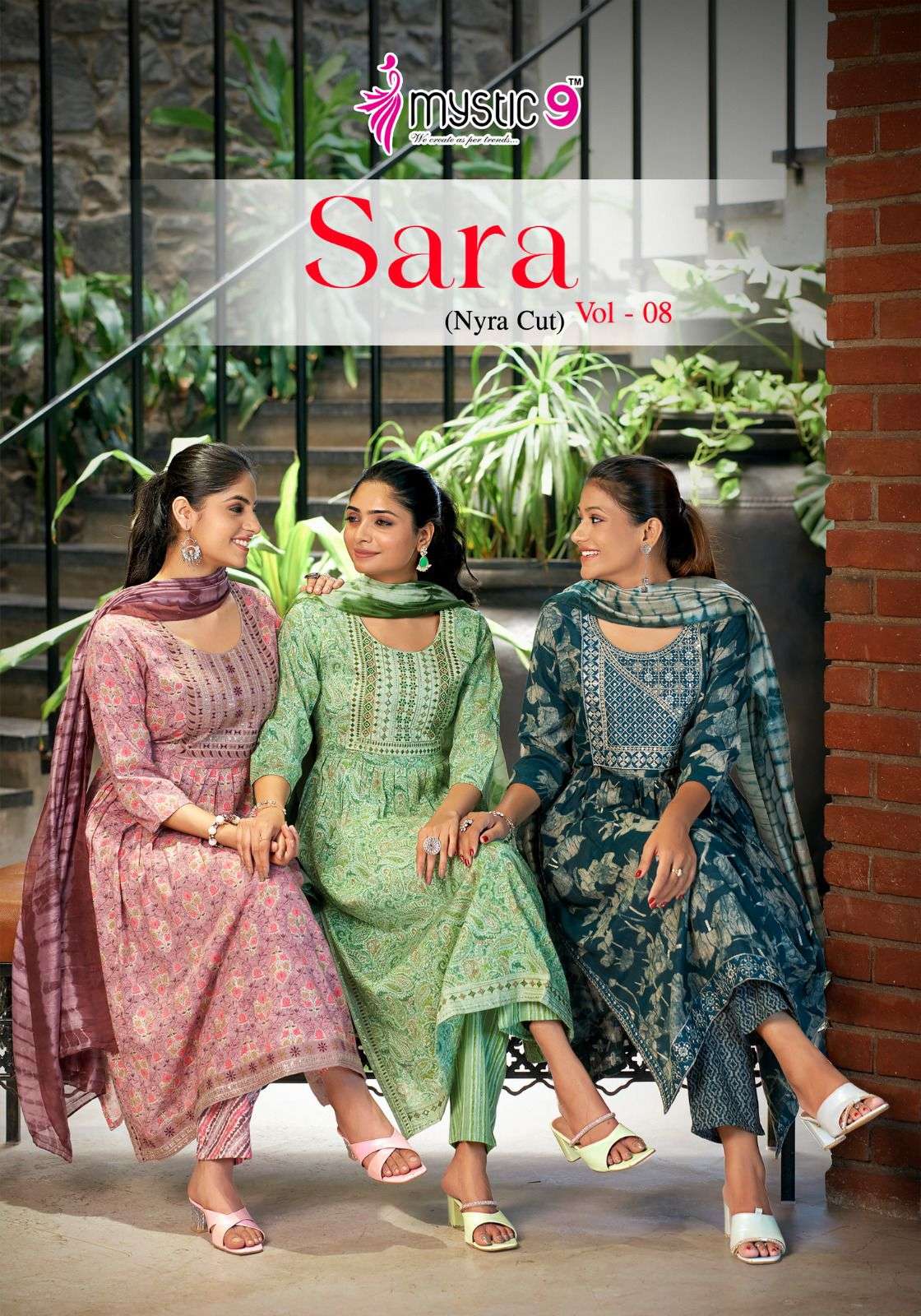 Sara Vol 8 Mystic 9 Rayon Capsule Readymade Pant Style Suits Manufacturer Ahmedabad