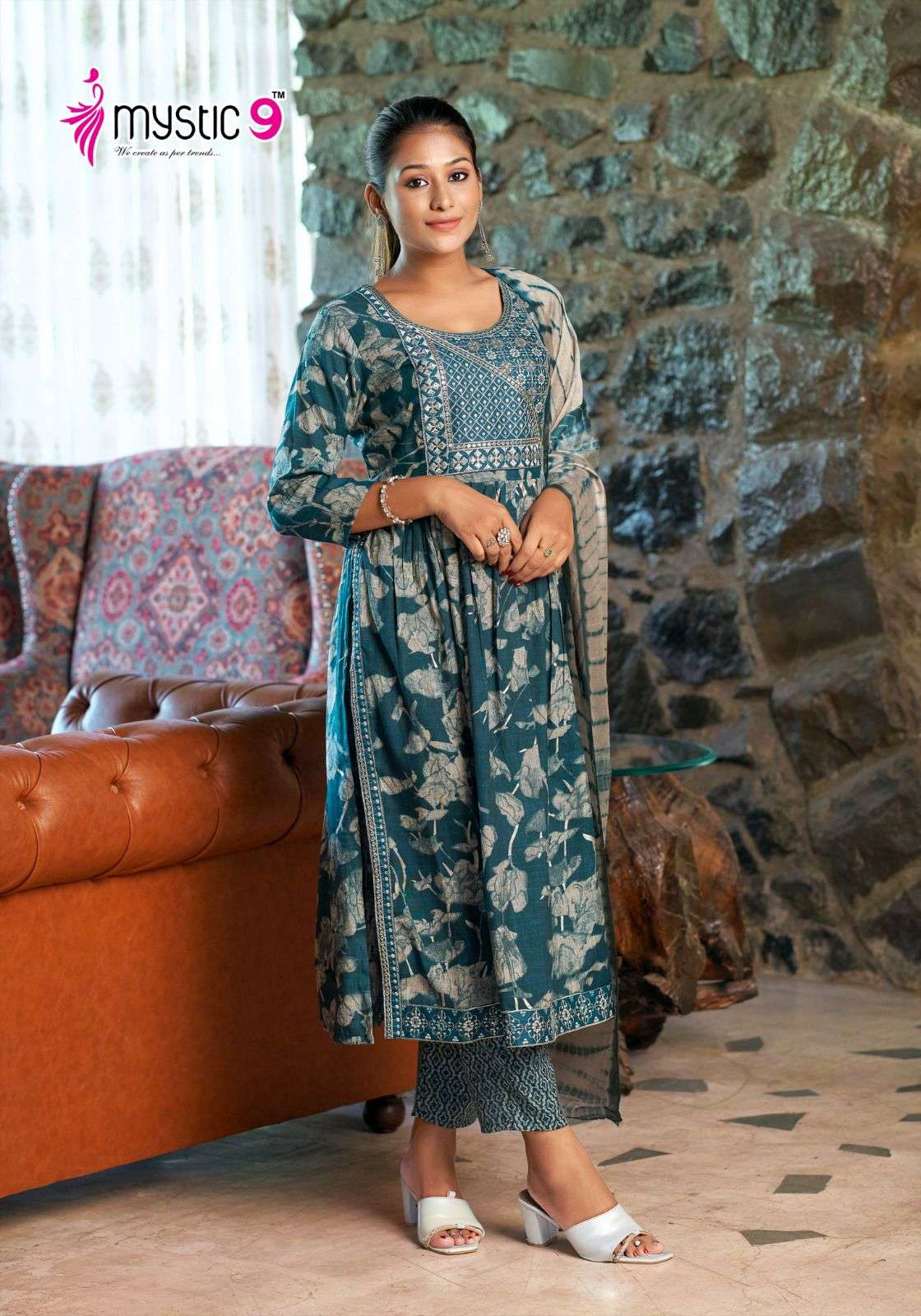 Sara Vol 8 Mystic 9 Rayon Capsule Readymade Pant Style Suits Manufacturer Ahmedabad