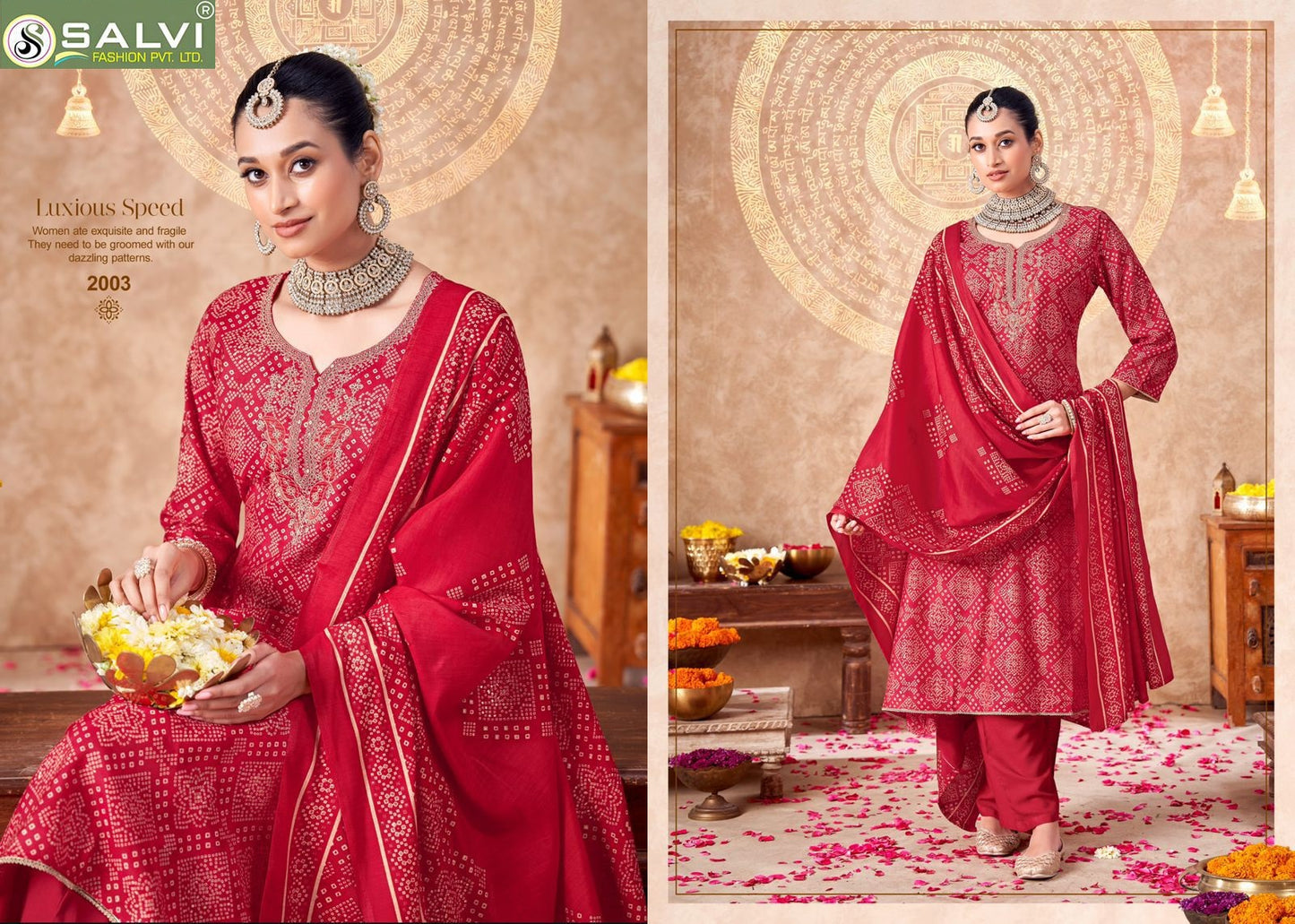 Sarah Festive Vol 2 Salvi Fashion Modal Silk Pant Style Suits Exporter India