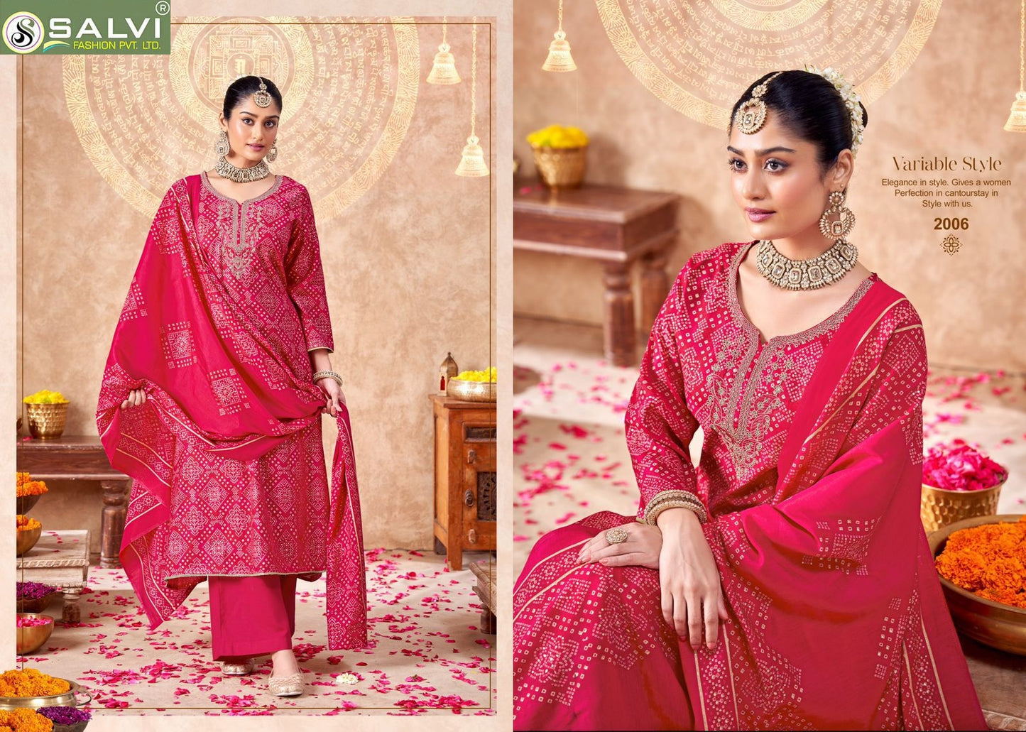 Sarah Festive Vol 2 Salvi Fashion Modal Silk Pant Style Suits Exporter India