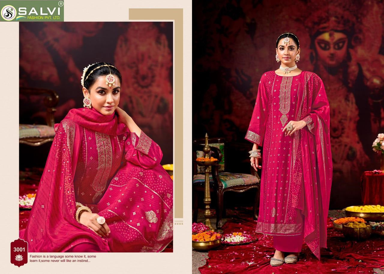 Sarah Festive Vol 3 Salvi Fashion Modal Silk Pant Style Suits Wholesaler Ahmedabad