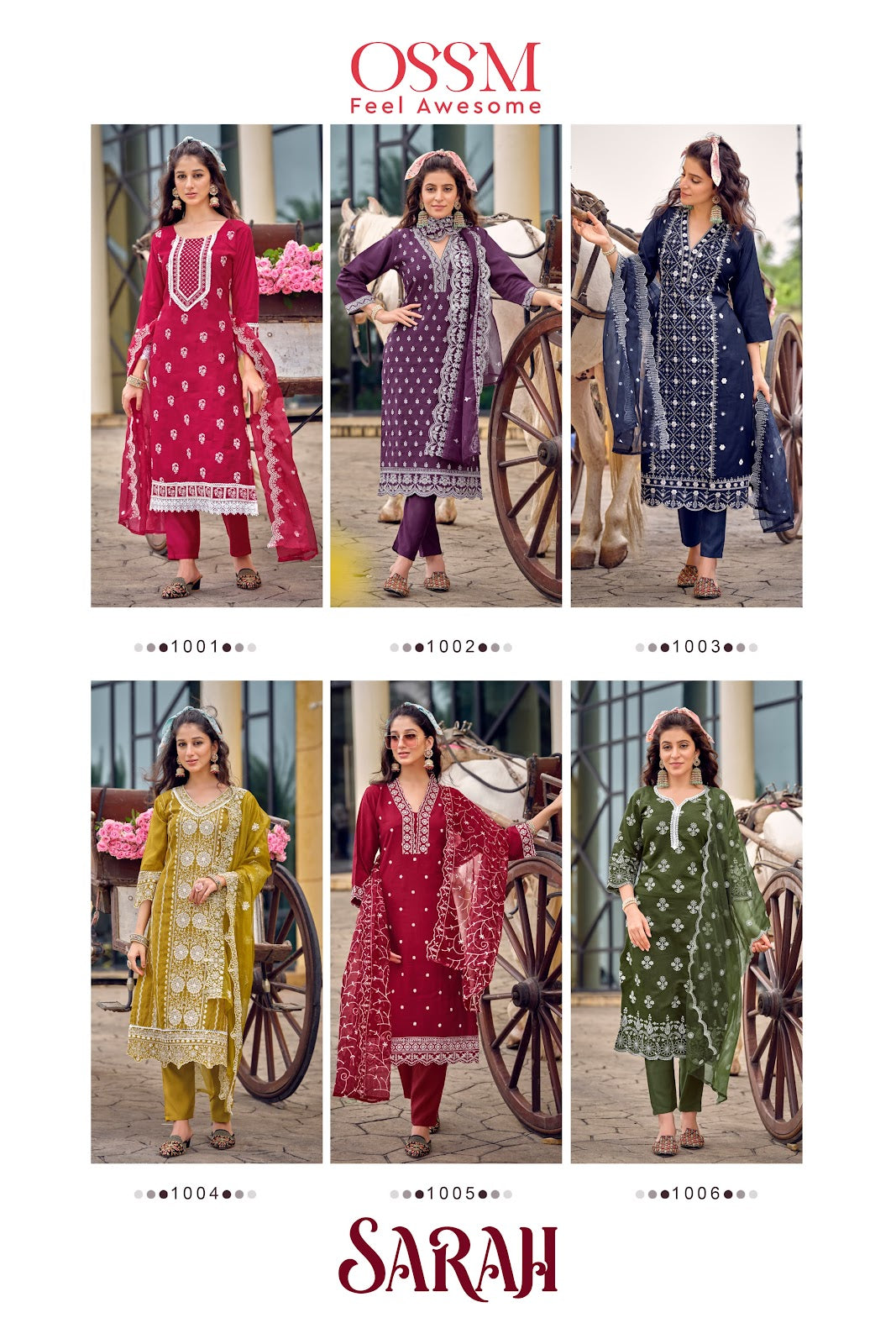 Sarah Ossm Viscose Silk Readymade Pant Style Suits Wholesale