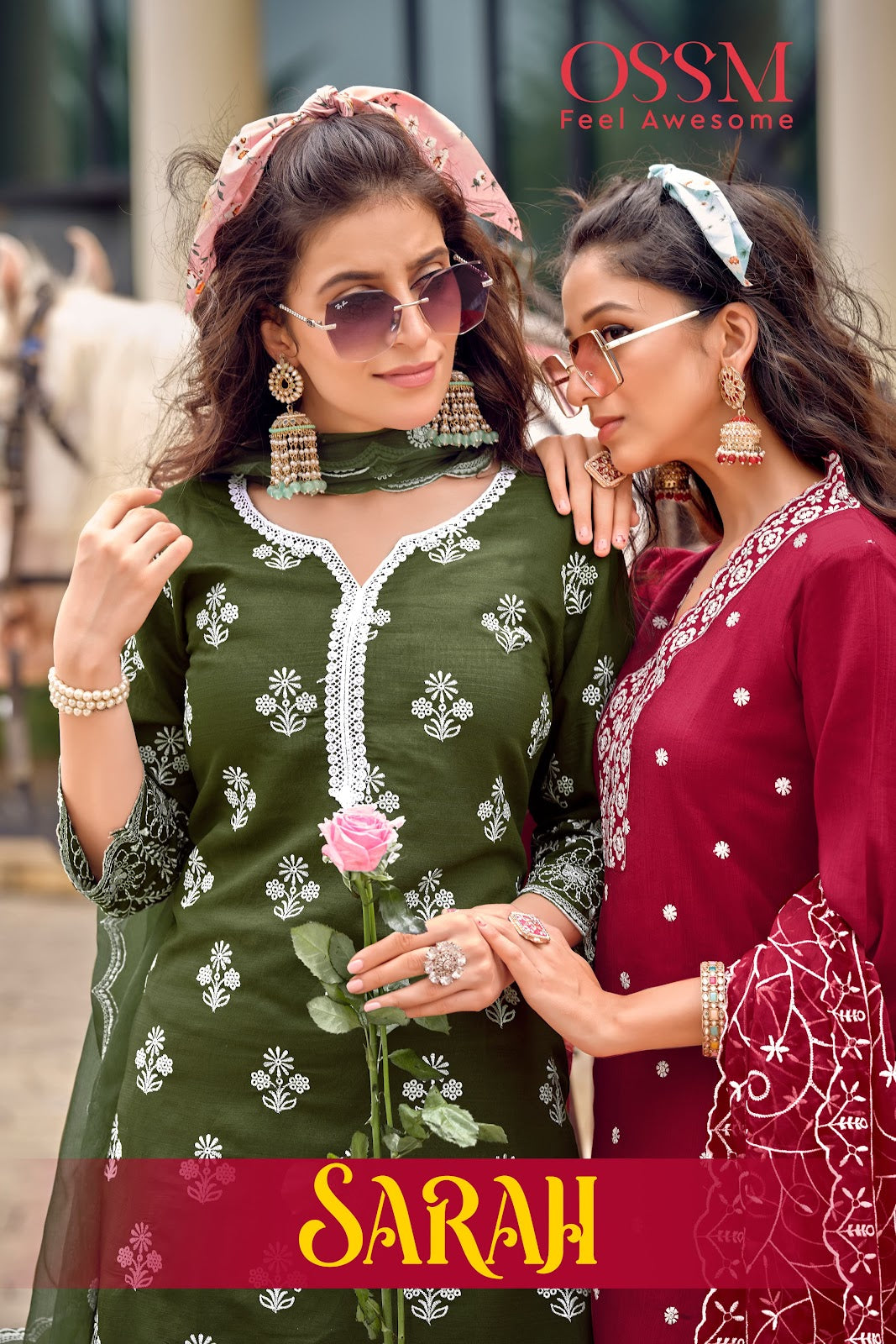 Sarah Ossm Viscose Silk Readymade Pant Style Suits Wholesale