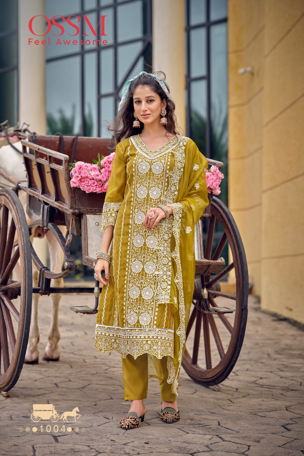 Sarah Ossm Viscose Silk Readymade Pant Style Suits Wholesale