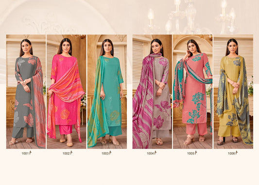 Sarai Salvi Fashion Bemberg Muslin Plazzo Style Suits Wholesale Price