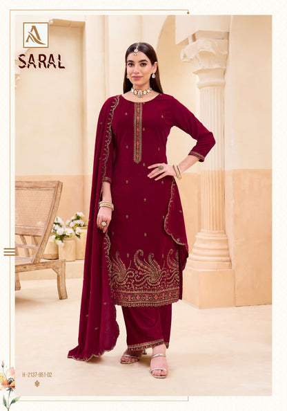 Saral Alok Velvet Suits Exporter Gujarat