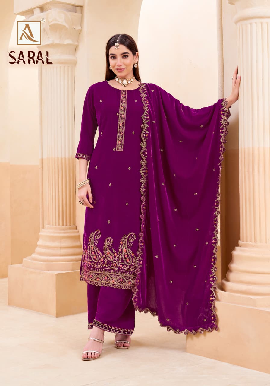 Saral Alok Velvet Suits Exporter Gujarat