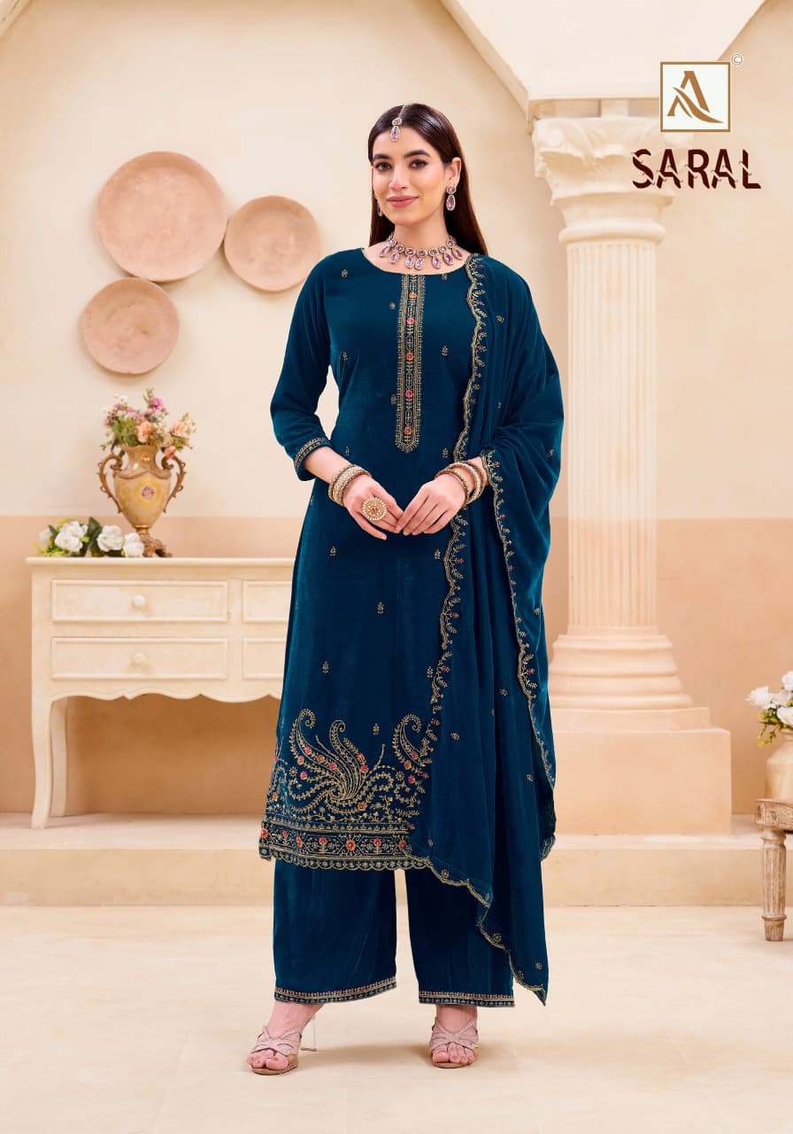 Saral Alok Velvet Suits Exporter Gujarat