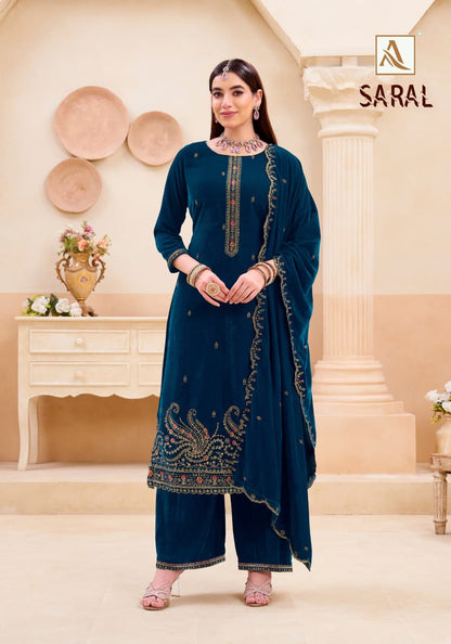 Saral Alok Velvet Suits Exporter Gujarat