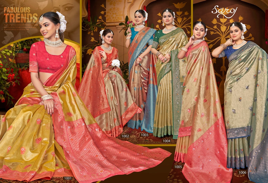 Sarangi Tissue Vol 4 Saroj Sarees Supplier India