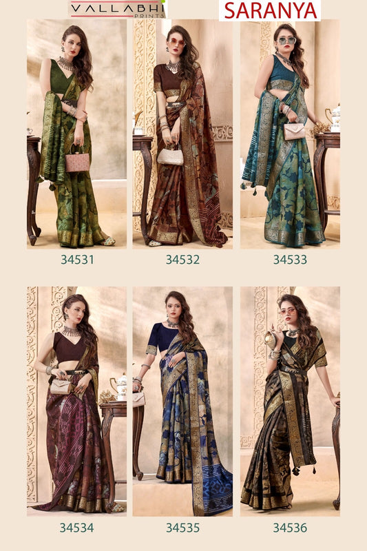 Saranya Vallabhi Prints Linen Sarees Manufacturer India