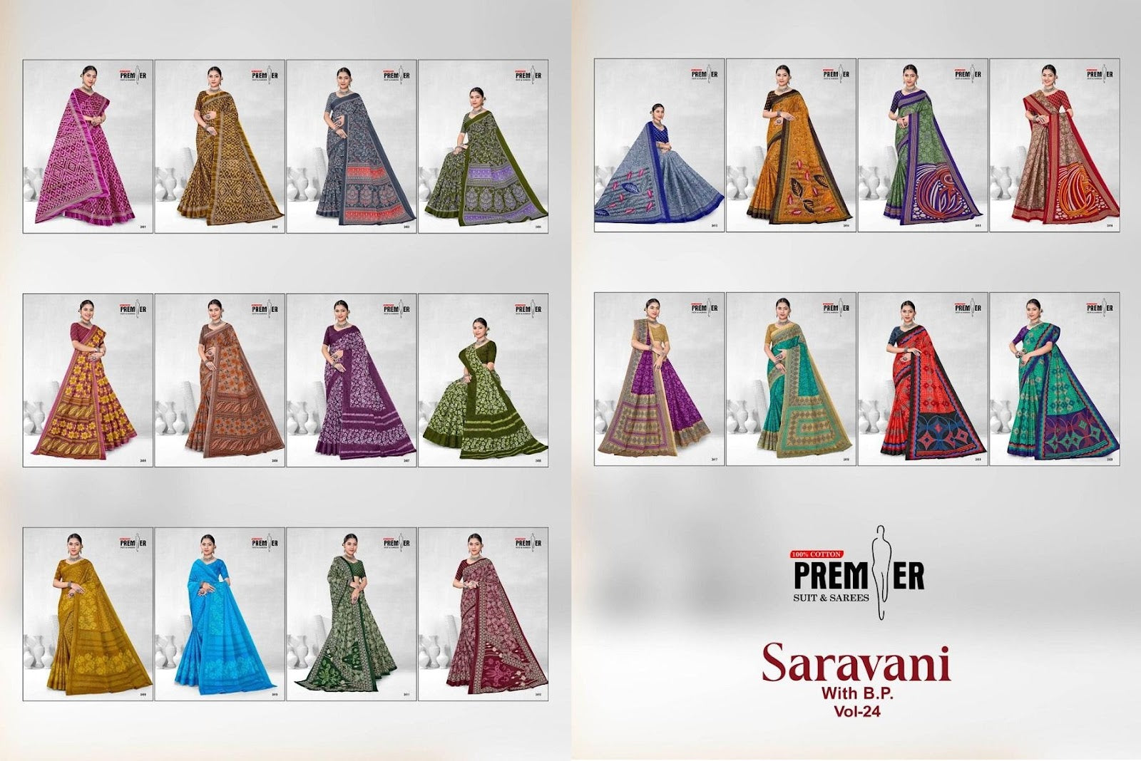 Saravani Vol 24 Premier Cotton Sarees Wholesaler India