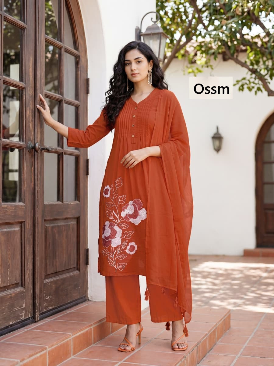 Sargam 2026 Ossm Chanderi Readymade Pant Style Suits Supplier India