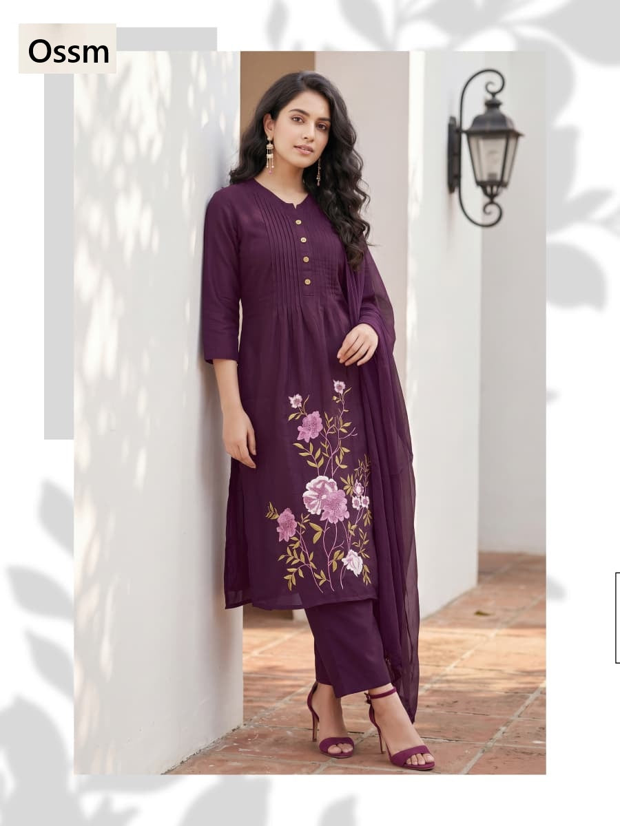 Sargam 2026 Ossm Chanderi Readymade Pant Style Suits Supplier India