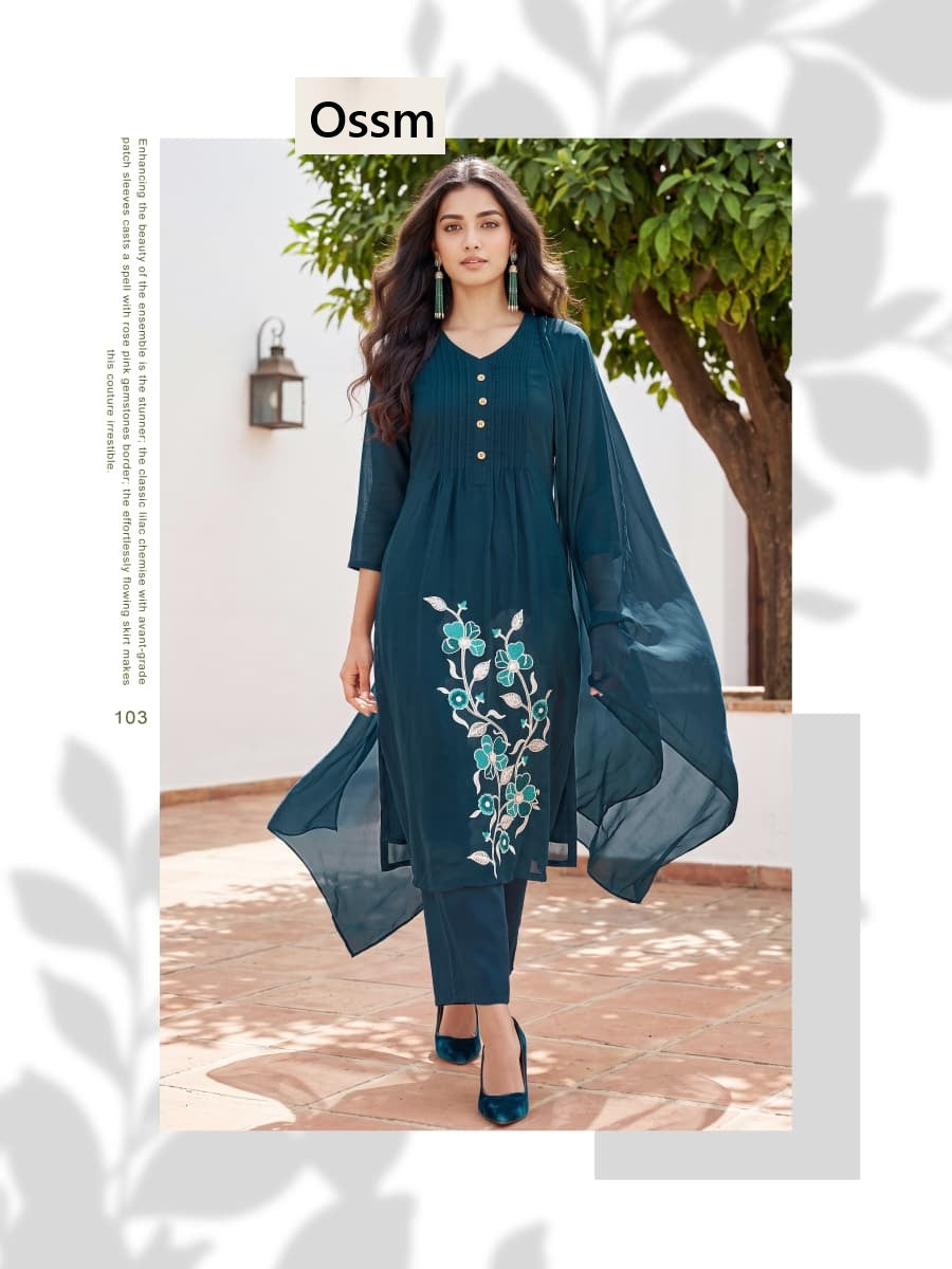 Sargam 2026 Ossm Chanderi Readymade Pant Style Suits Supplier India