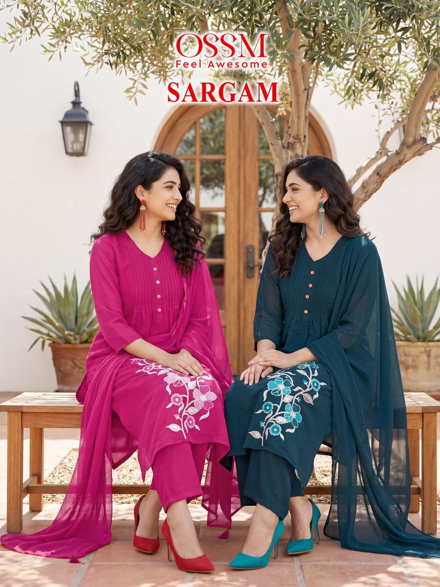 Sargam 2026 Ossm Chanderi Readymade Pant Style Suits Supplier India