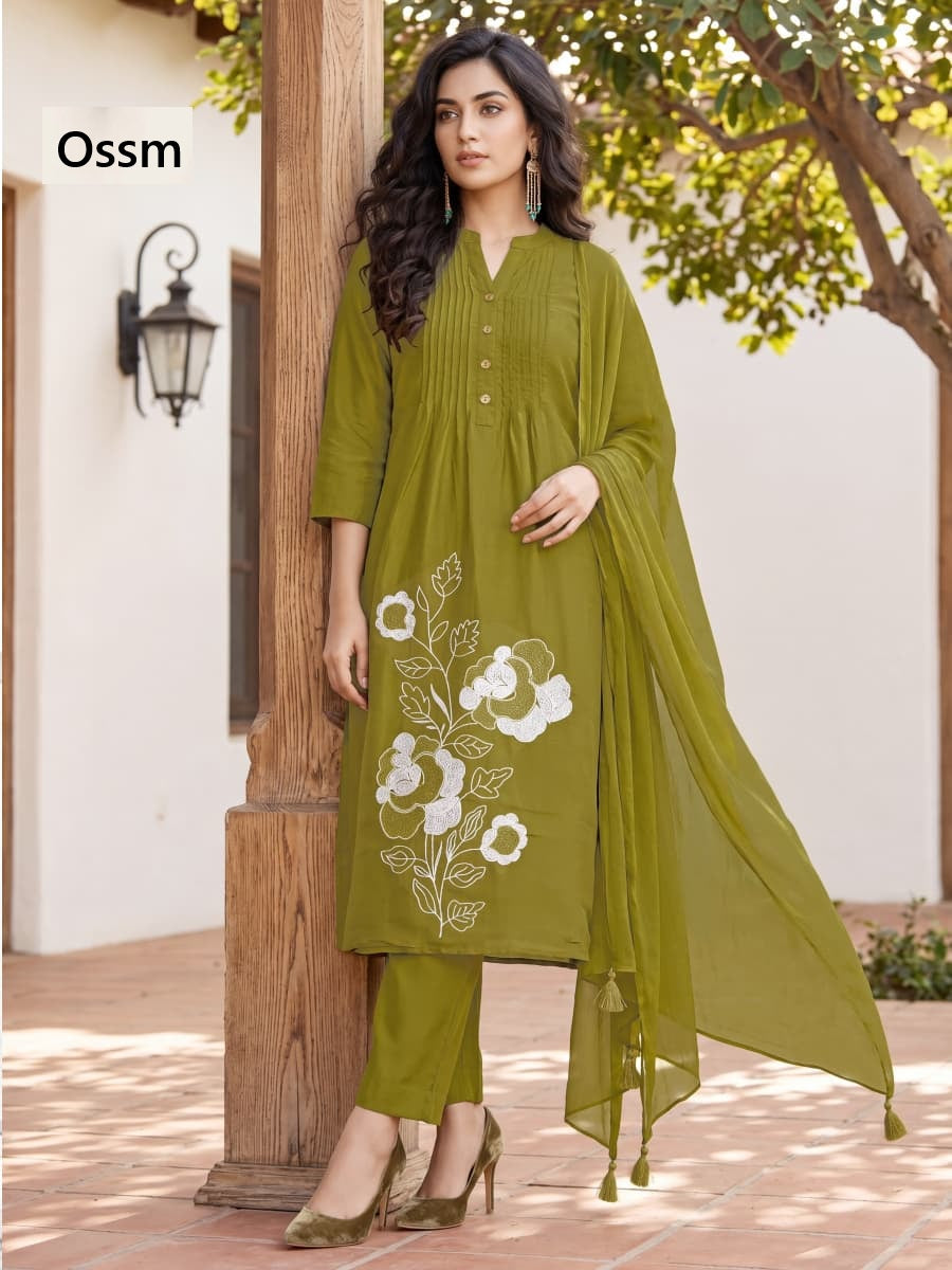 Sargam 2026 Ossm Chanderi Readymade Pant Style Suits Supplier India