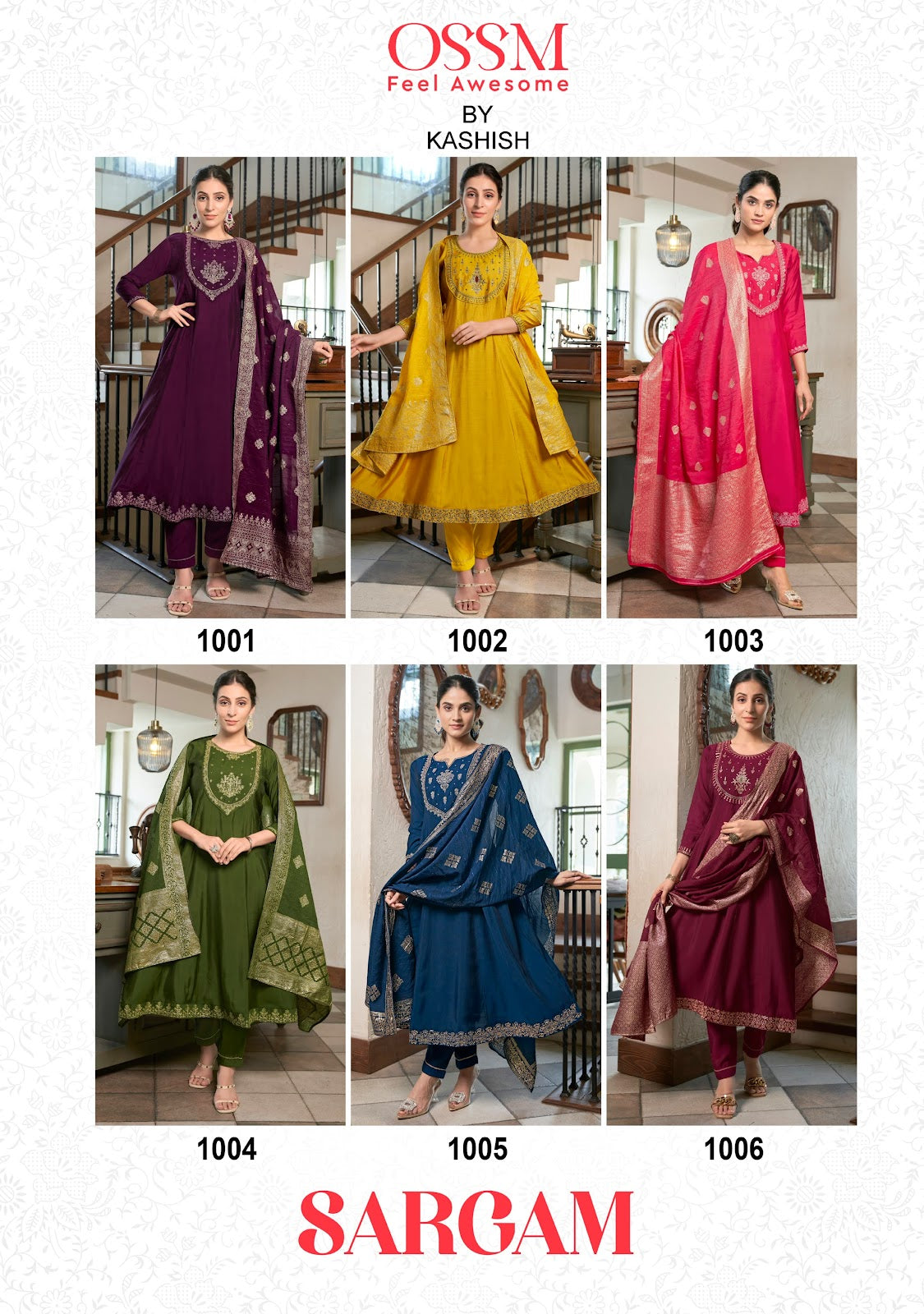 Sargam Ossm Roman Silk Readymade Anarkali Suits Supplier Gujarat