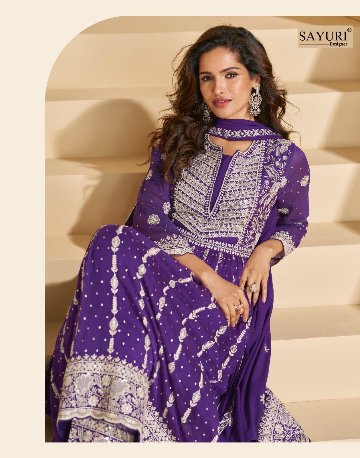 Sargam Sayuri Georgette Readymade Plazzo Style Suits Supplier