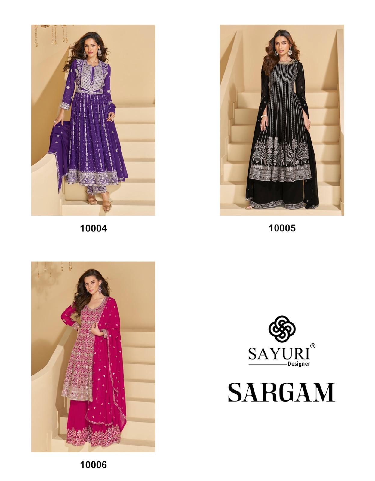 Sargam Sayuri Georgette Readymade Plazzo Style Suits Supplier
