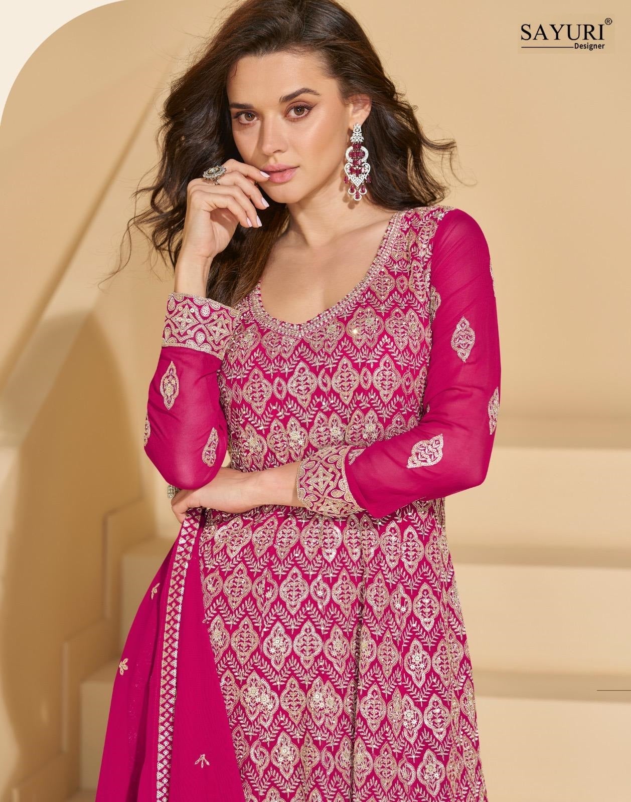 Sargam Sayuri Georgette Readymade Plazzo Style Suits Supplier