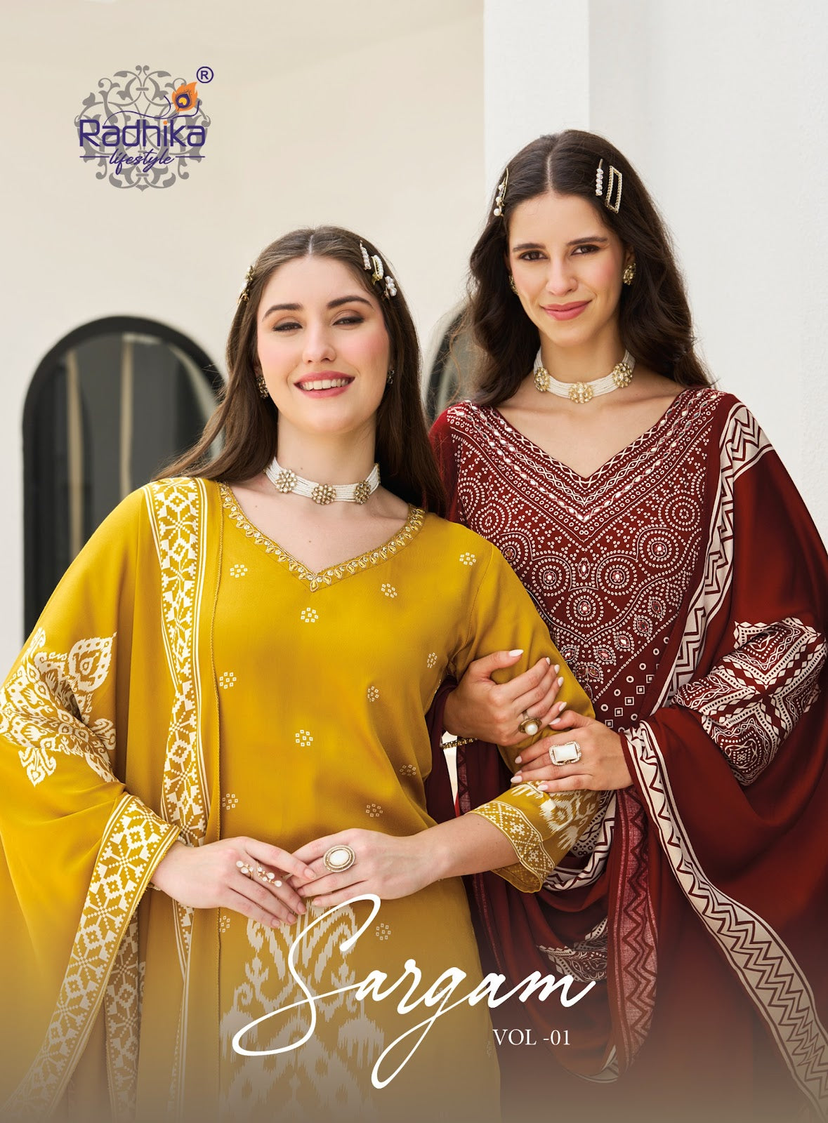 Sargam Vol 1 Radhika Lifestyle Gaji Silk Readymade Plazzo Style Suits Wholesale Price