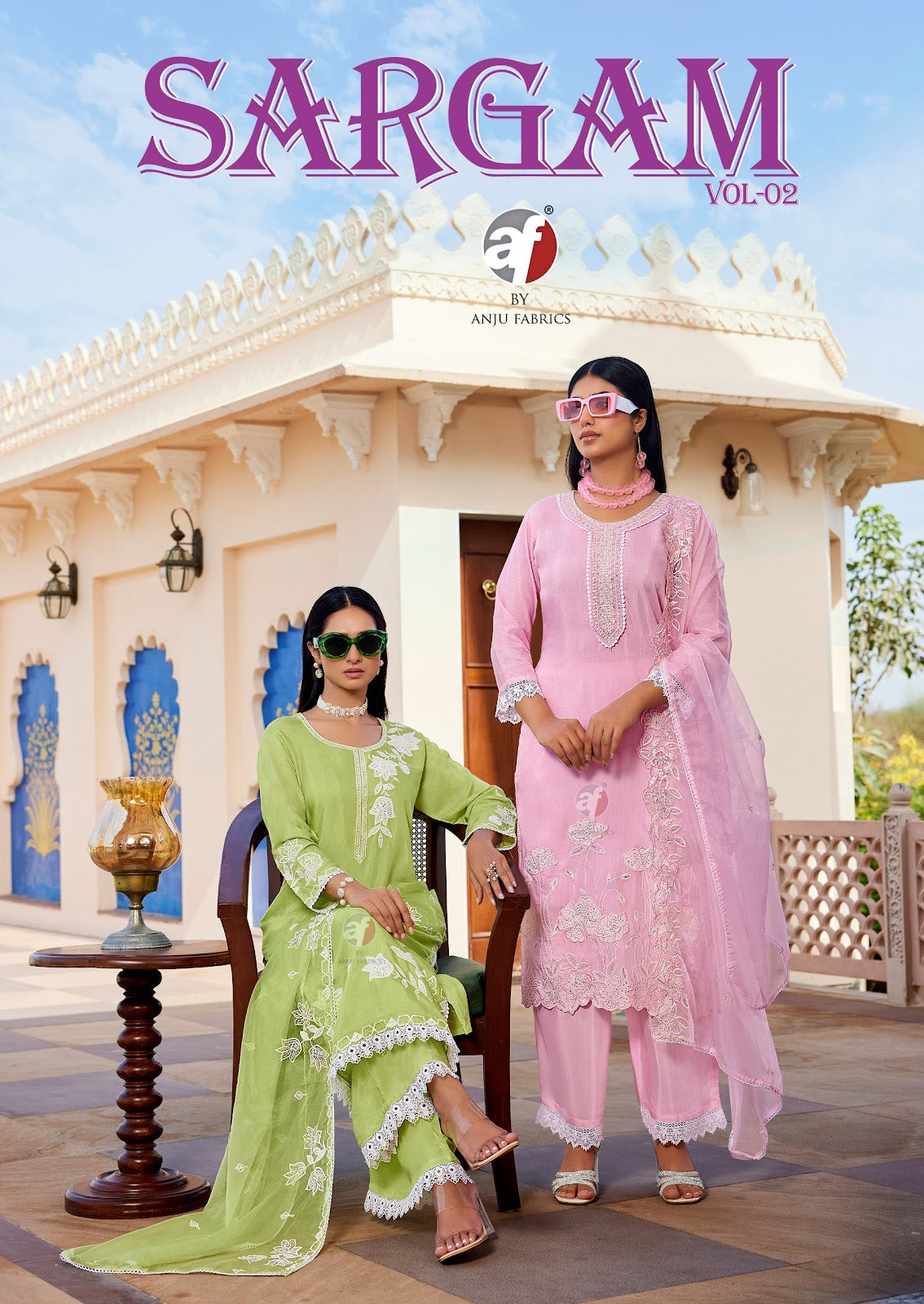 Sargam Vol 2 Af Muslin Readymade Plazzo Style Suits Supplier India