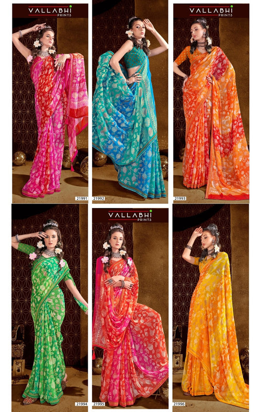 Sargam Vol 2 Vallabhi Prints Georgette Sarees Supplier Ahmedabad