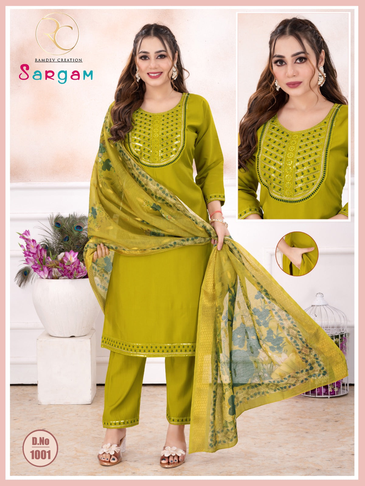 Sargam Vol 8 Ramdev Creation Roman Silk Readymade Pant Style Suits Supplier Gujarat