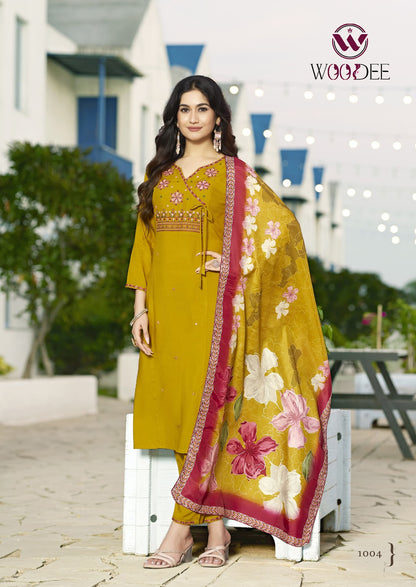 Sargam Woodee Rayon Readymade Pant Style Suits Manufacturer Gujarat