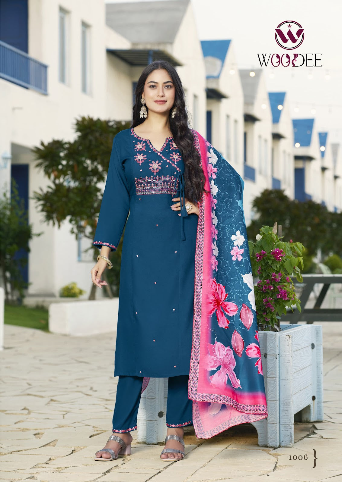 Sargam Woodee Rayon Readymade Pant Style Suits Manufacturer Gujarat
