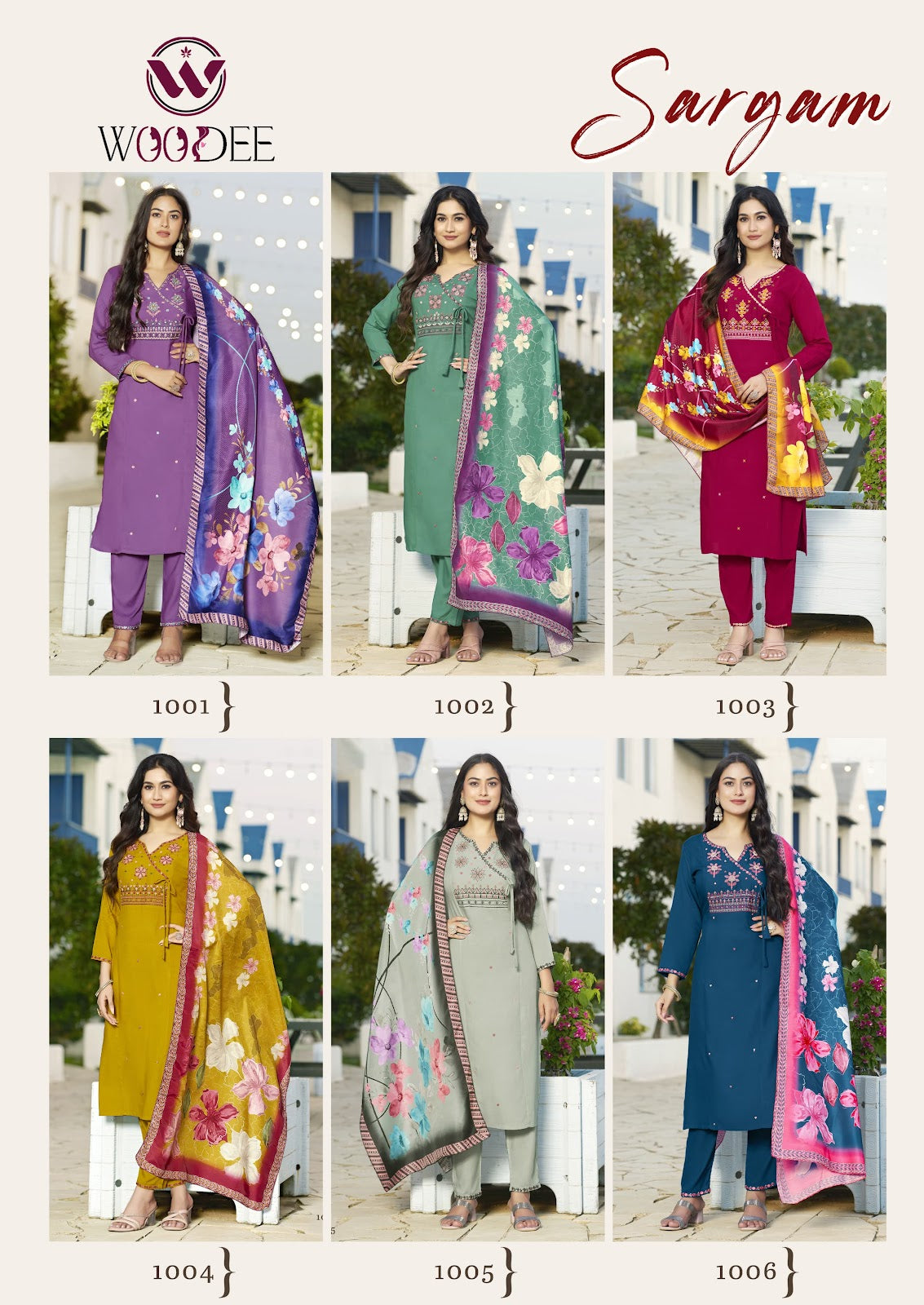 Sargam Woodee Rayon Readymade Pant Style Suits Manufacturer Gujarat