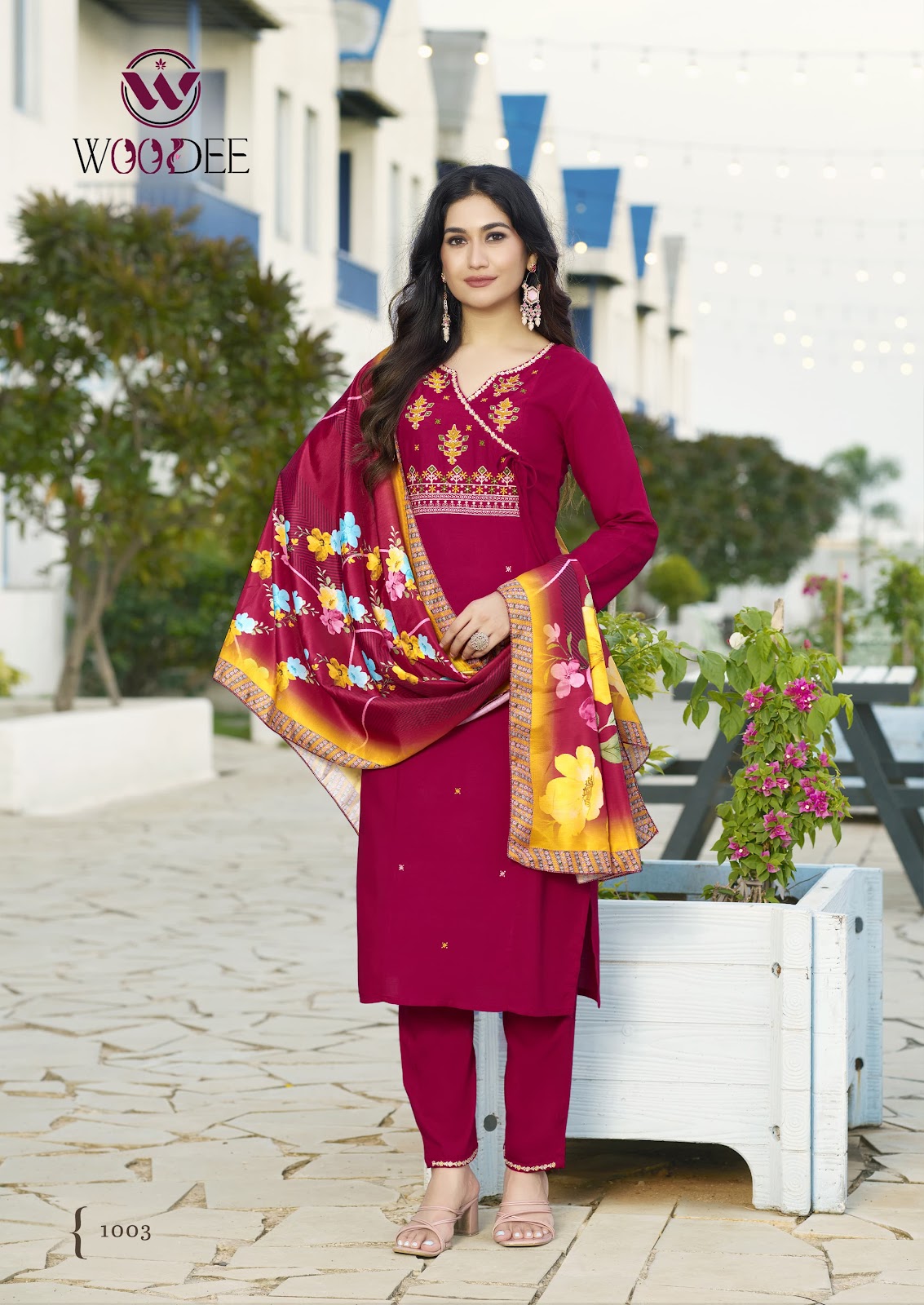 Sargam Woodee Rayon Readymade Pant Style Suits Manufacturer Gujarat