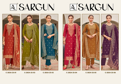 Sargun Alok Viscose Muslin Karachi Salwar Suits Manufacturer